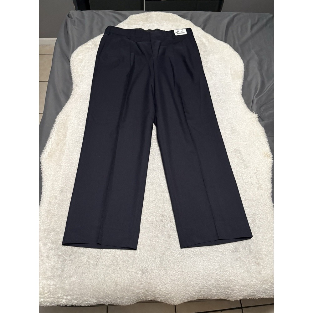 VF Imagewear Pants Men 38x32 Navy Blue Wool Blend Dress Slack Workwear Uniform B